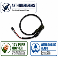 Câble de raccordement MIL-DTL-5015 MS3106 avec fiche aviation 4 broches vers Molex 39039062, avec noyau en ferrite, 12V, pour alimentation PC et refroidissement liquide