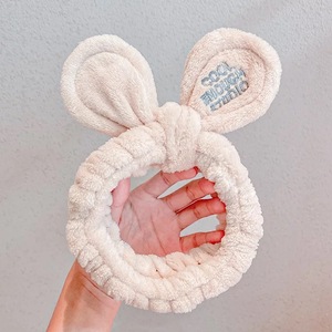 Lavado de cara de Spa baño fabricante Venta caliente Carol de microfibra de banda de Pelo elástico Bowknot niñas diademas - Product Image 6