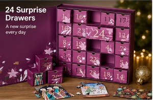 Wholesale 24 Drawer Purple Book Shaped Drawer <b>Box</b> Rigid Cardboard <b>Empty</b> Mystery Blind <b>Box</b> for Jewelry and Surprise <b>Gift</b> <b>Box</b> - Product Image 4