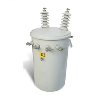 Transformateur monophasé immergé dans l'huile IEEE/ANSI/IEC 10 kVA 10 kV/0,22 kV avec réservoir d'huile rond pour l'électrification rurale