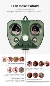 Solar Ultrasonic Animal Repeller Pest Control Raccoon Repellent Squirrels Animal Repeller Sensor Skunk Rodent Bird Control - Product Image 6