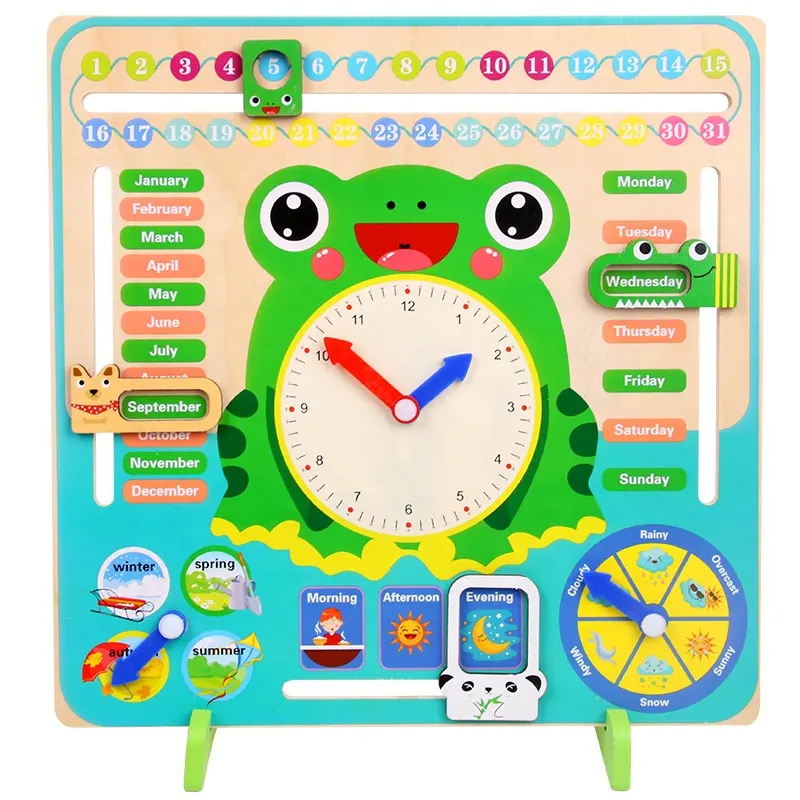 Christmas Gift Wooden Digital Clock Montessori Learning Toys For Toddlers