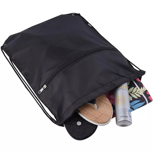 Sac à dos zippé, sac de sport à cordon, sac de sport écologique, cadeau promotionnel, sac de gym, faible MOQ, sac de voyage en polyester à cordon de serrage - Product Image 2