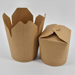 Hộp Đóng Gói Bằng Giấy Kraft Bán Buôn Bán Đồ Ăn Mang Về 14-16-32 Oz Dùng Để Lấy Mì Súp Với Hộp Tay Cầm In Tùy Chỉnh Màu Trắng & Nâu - Product Image 4