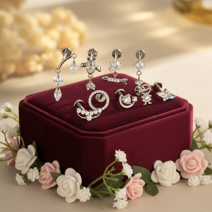 Bijoux en titane Hengsen ASTM F136 plaqués or avec zircone cubique, pendentif, boucles d'oreilles, piercing, filetage interne, lobe, conque, boucle d'oreille <span class=keywords><strong>Suge</strong></span> - Product Image 4