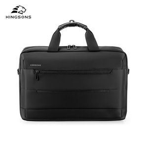 Kingsons Men's Business Travel <b>Briefcase</b> Black Large Capacity Zipper Closure Laptop Bag Portable Handbag - Product Image 3