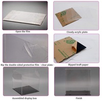Vitrine portable en acrylique transparent avec montage facile pour objets de collection et figurines, rangement domestique