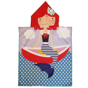 Serviette de plage à capuche pour enfants, imprimé dinosaure de dessin animé, en microfibre douce, séchage rapide, couverture de piscine, poncho d'été pour enfants - Product Image 6
