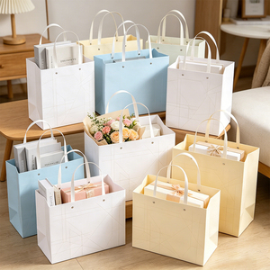 กระเป๋าหิ้วกระดาษแข็งแบบสั่ง<span class=keywords><strong>ทำ</strong></span>พิเศษสำหรับร้านหนังสือ พร้อมฐานแบน สำหรับใส่หนังสือ<span class=keywords><strong>เรียน</strong></span> นิตยสาร และเครื่องเขียน - Product Image 2