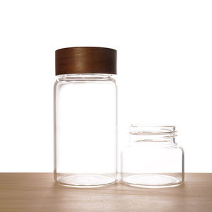 Recipiente de Almacenamiento Hermético de Vidrio de Borosilicato Alto Acacia Mangium para Granos de Café, Jengibre Seco y <span class=keywords><strong>Cereales</strong></span> Mixtos - Product Image 2