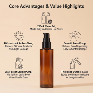Nouvelle Bouteille Pompe en Verre Plat pour Aromathérapie, Flacon Vaporisateur à Fine Brume 100ml pour Huile Corporelle - Product Image 2