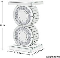 Table d'extrémité miroir Table basse en diamant écrasé pour salon Table d'appoint pour petits espaces pour chambre bureau couloir entrée