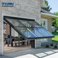 Nouveau design de porte de garage en alliage d'aluminium Portes de garage en verre trempé à levage vertical personnalisé