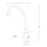 Robinet de cuisine classique en acier inoxydable Firenze - Origine Italie Modèle 331217-GA