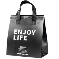 Sac isotherme pour boissons au thé au lait, en non-tissé avec feuille d'aluminium, pour une ou deux tasses, avec poignée longue, personnalisable pour la restauration