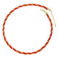 Nouveau gros 5mm torsadé soie chaîne corde chaînes à la main tressé coloré cordon collier or serrure fermoir bijoux à la mode