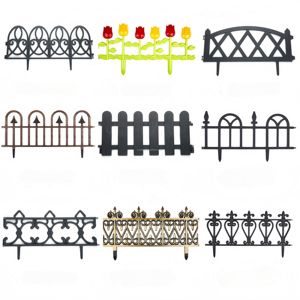 Tip Head Design Grey Plastic Flexible Interlocking Eco-Friendly Waterproof Rot Proof 60x33cm Garden Picket <b>Fence</b> - Product Image 1