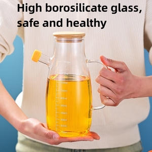 Separador de aceite de vidrio de gran capacidad moderno de 900ml/1000ml conveniente uso en restaurante botella de condimento mango salsera - Product Image 3