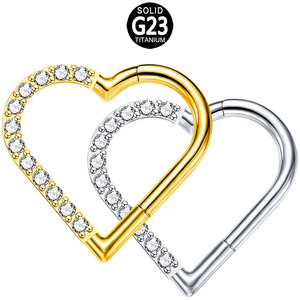 Bán Sỉ Khuyên Xỏ Lỗ Cơ Thể Hình Trái Tim Bằng Đá CZ <span class=keywords><strong>F</strong></span>-136 ASTM Khuyên Xỏ Lỗ Mũi Khuyên Tai Sụn Sụn - Product Image 1