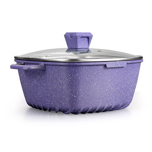Cuisine professionnelle carrée en aluminium grande cuisine pas cher <span class=keywords><strong>rose</strong></span> <span class=keywords><strong>camping</strong></span> revêtement céramique antiadhésif ensemble de casseroles en <span class=keywords><strong>granit</strong></span> avec logo - Product Image 2