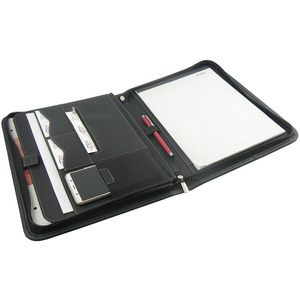 Société vente en gros Padfolio personnalisé en cuir PU format A4 portefeuille professionnel avec fermeture éclair dossier de présentation - Product Image 1
