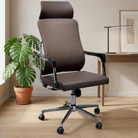 Chaise de bureau de direction moderne en cuir, à dossier haut, ergonomique, réglable en hauteur, pivotante, pour salle de conférence et réunion, de luxe
