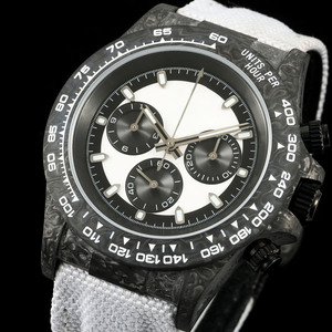 Magnifique <span class=keywords><strong>montre</strong></span> chronographe en carbone forgé noir, cadran rond Panda, <span class=keywords><strong>montre</strong></span> Orologio, <span class=keywords><strong>montre</strong></span> d'expédition ultime pour homme - Product Image 3