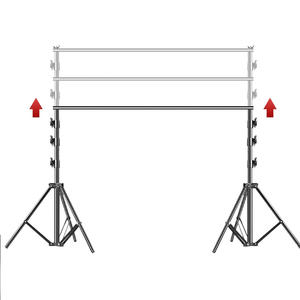 2.6x 3m 8.5ft * 9.8ft zemin arka plan çerçevesi işık standı + 4 adet klip + taşıma çantası arka standı stüdyo kiti - Product Image 6