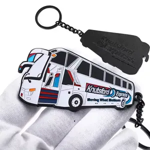Hot Design Car Key Chain Custom Design 2d 3D Keychain Metal Zinc Alloy Bus Enamel Keyrings Customize Engraved Key Chains