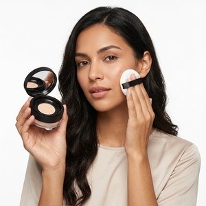 Polvo Compacto de Maquillaje al por Mayor, Polvo de Pigmento Sólido Nude Cromado, Corrector, Polvo Fijador de Maquillaje de Larga Duración - Product Image 1