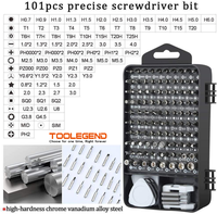 Jeu de tournevis de 122 pièces pour téléphone portable et divers kits de réparation d'instruments de précision
