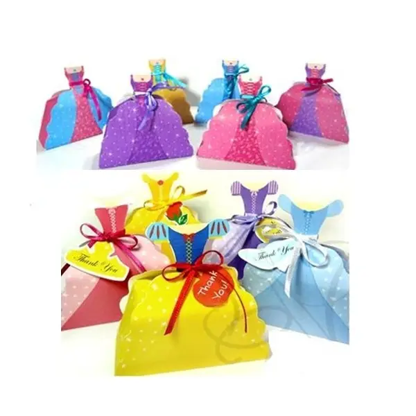 Nuovo prodotto per feste carta abiti da principessa scatole di bomboniere scatola di caramelle scatola di bomboniere regalo principessa ragazze dolci compleanno festa
