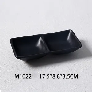 Nhật Bản melamine đồ ăn Bát nhỏ màu đen nước tương món ăn tấm cho nhà hàng