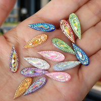 Strass en résine en forme de queue de phénix à fond plat, écologique, couleur et taille personnalisables, accessoires de vêtements DIY