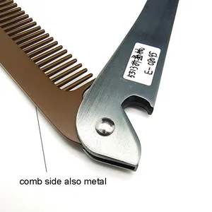 مشط من الفولاذ المقاوم للصدأ قابل للطي لتسريح الشعر مشط معدني مشط سكين