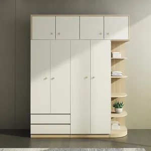 Шкаф с открытой дверью на заказ для спальни, деревянный модульный шкаф для одежды, мебель, Меламиновый шкаф, современный дизайн, 2 шкафа для хранения