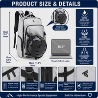 Sac à dos de sport imperméable avec support pour casque et ballon de basket, grande capacité, sac à dos décontracté pour le cyclisme en plein air, pour hommes et femmes