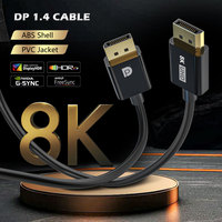 Câble DP 1.4 haute vitesse 8K 60Hz avec synchronisation audio-vidéo, boîtier ABS, gaine en PVC pour home cinéma