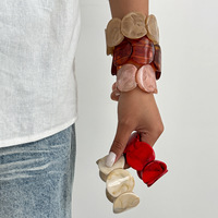 Bracelets élastiques circulaires en acrylique irréguliers personnalisés et exagérés, style minimaliste, pour femmes, bijoux cadeaux
