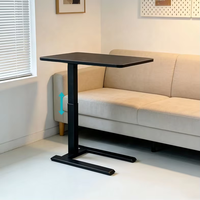 Bureau ergonomique en forme de H, réglable en hauteur pneumatiquement, avec base en fer et roulettes mobiles cachées, pour le bureau à domicile