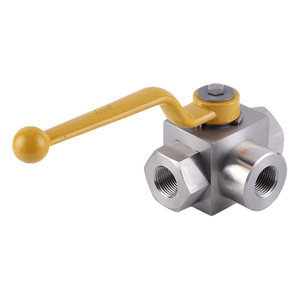 KHB3K บอลวาล์ว G3/8วาล์วไฮดรอลิกแบบแมนนวลคาร์บอนสตีลสามทาง - Product Image 2