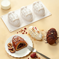 Moule à gâteau en silicone SILIKOLOVE Factory à 3 cavités en forme de noix, LFGB 100% qualité alimentaire, platine antiadhésif, sans BPA, pour mousse et gâteaux