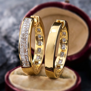 Orecchini a Cerchio Minimalisti con Zirconi per Donne, Gioielli Delicati per Uso Quotidiano - Product Image 3