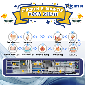 हलाल 300-1000 मुर्गियां स्वचालित बूचड़खाने के उपकरण वध प्रसंस्करण लाइन - Product Image 2