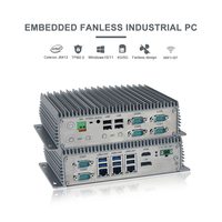 Fanless Intel J6412/ X6425E industrial Mini PC 3 LAN 2 * Com DP H-DMI kotak industri tertanam untuk otomatisasi pabrik