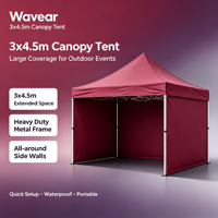 Tonnelle pliante 10x10 en acier, imperméable et résistante au vent, portable pour jardin et événements extérieurs