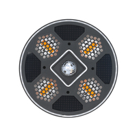 Projecteur LED MOKE à Effet Lumineux avec Boule Disco Centrale DMX512, Activé par le Son, pour Scène, Fête, DJ, Bar, Mariage, Lumière Disco