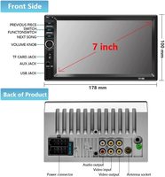 Autoradio para Coche Doble Din de 7 Pulgadas Estéreo Audio 7018B con BT FM Mirror Link Inalámbrico para iOS/Android Reproductor MP5 de Video para Coche