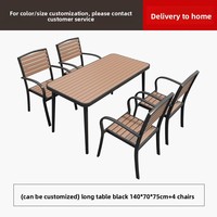 Ensemble table et chaises de balcon en fer forgé pour café extérieur, style américain, 4 places, pour villa, garantie 10 ans