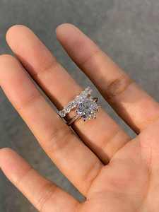 925 Sterling Silver <b>Moissanite</b> Bridal Ring Elegant Wedding Band Engagement Ring Sparkling Luxury Fine <b>Jewelry</b> - Product Image 2